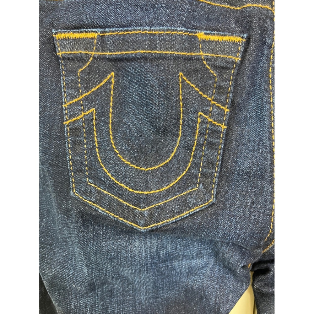 True Religion Skinny Jeans Women 32 Blue Logo Waistband Super Stretch Denim PF17 - Picture 3 of 16